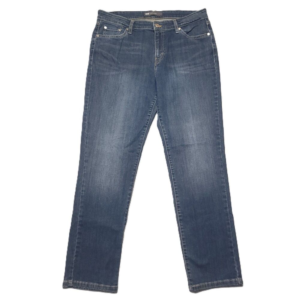 Levis Mid Rise Skinny Jeans Womens Size 14M Stretch Blue Denim Pants
